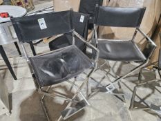 Two Directors Style Chairs With Polished Chrome Frames