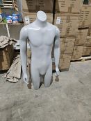 NO RESERVE NEW In Box Cool Grey Male Torso Mannequin With Stand