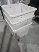 NO RESERVE Three Storage Bins On Castors