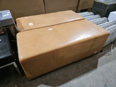 NO RESERVE Tan Bench Seating - Leather Look Pad
