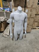 NO RESERVE NEW In Box Cool Grey Male Torso Mannequin With Stand
