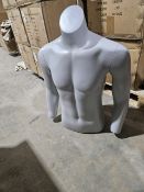 NO RESERVE NEW In Box Cool Grey Male Torso With Stand