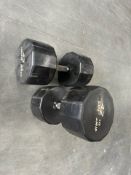 Pair Of Iron Grip 42kg Dumbbells