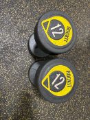 NO RESERVE Rockit 12kg Dumbbell Pair