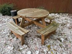 Wooden Picnic Bench & Table