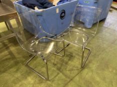 NO RESERVE Clear Plastic Chairs x2 - Broken