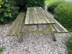 NO RESERVE Wooden Picnic Bench & Table