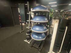 *NO RESERVE* 4 x Bosu Boards & Stand