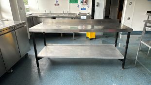 NO RESERVE - Stainless Steel Preparation / Kitchen Workstation