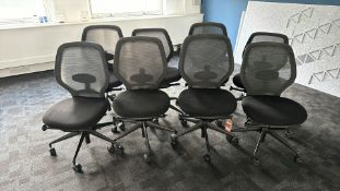 NO RESERVE - 8 x Adjustable Mesh Office Chairs on Wheels