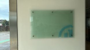 NO RESERVE - Large Glass Display Board - Fixed to Wall