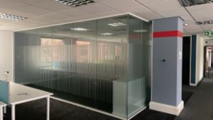 NO RESERVE - Double Panel Glass Partition Walls (office)