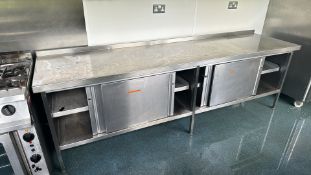 NO RESERVE - Large Stainless Steel Storage & Kitchen Preparation Unit