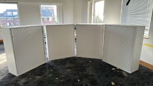 NO RESERVE - 4 x Office Storage Cabinets with Roller Shutter Doors