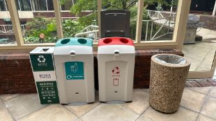 NO RESERVE - 2 x Recycling Bins 1 x Cans only 1 x Mixed Glass 1 x Concrete Bin