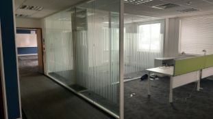 NO RESERVE - Double Panel Glass Partition Walls (office)