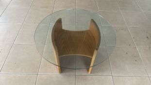 NO RESERVE - Wood & Glass Table