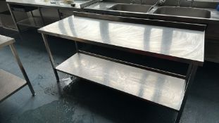 NO RESERVE - Stainless Steel - Preparation Kitchen Workstation