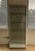 NO RESERVE - Glass Cabinet 5 Shelves With Lights