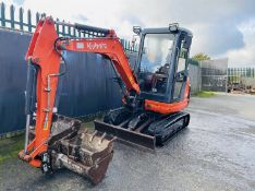 2016, Kubota KX61-3 Excavator (3,529 hours, Quick Hitch & 3 Buckets)