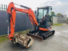 2016, Kubota U27-4 Excavator (2,967 hours, Quick Hitch, 3 Buckets, Site Beacons)