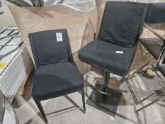 NO RESERVE Fabric Chair & Stool