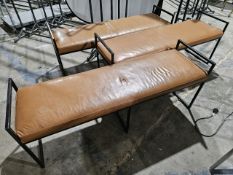 NO RESERVE 3 x Tan Bench Seats With Metal Frames