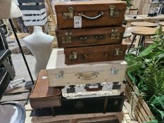 NO RESERVE 7 x Vintage Luggage Cases