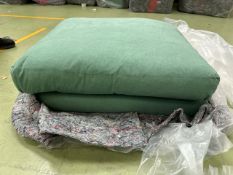 NO RESERVE Holly Medium Rectangular Footstool In Celadon Easy Cotton
