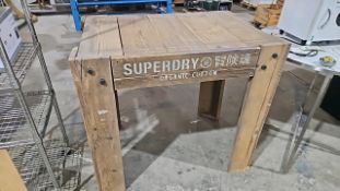 NO RESERVE Superdry Tall Wooden Table