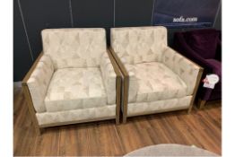 NO RESERVE Chester Armchairs In Desert Pyramid Textured Weave