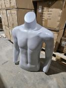 NO RESERVE NEW In Box Cool Grey Male Torso With Stand