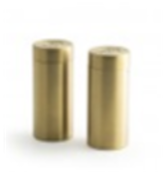 Round Brushed Stainless Salt & Pepper Set- Matte Brass- Set Of 36
