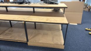 Dual Sided Wooden Tiered Work Table x4