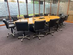 *NO RESERVE* Boardroom Table and 13 Leather Chairs