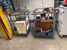 Tiered Metal Trolleys x2