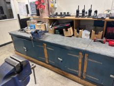 *NO RESERVE* Metal Top Workbench With 2 Cupboards
