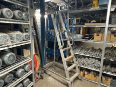 Grey Metal Mobile Step Ladder