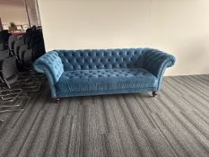 Blue Button Back 3 Seat sofa