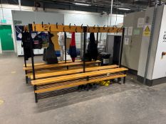 Wooden Changing Room Bench with Hangers