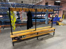 *NO RESERVE* Wooden Changing Room Bench with Hangers