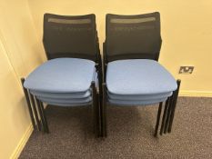 Blue Fabric Bottom Chairs x8
