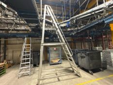 Grey Metal Mobile Step Ladder