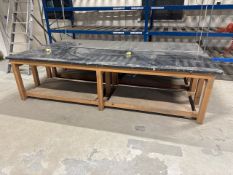 Wooden Table With Veneer Top x2