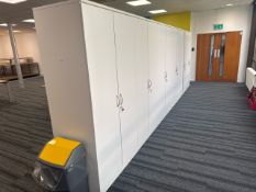 White Wood Double Door Cupboard x6