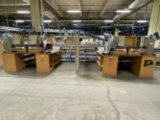 Production Line Work Bank Of 4 Benches