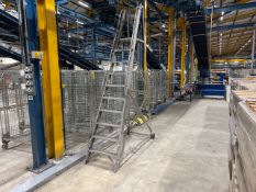 Grey Metal Mobile Step Ladder