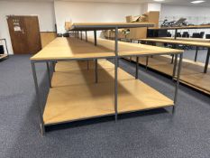 Dual Sided Wooden Tiered Work Table x4
