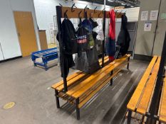 Wooden Changing Room Bench with Hangers