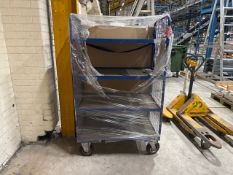 Blue Metal Tiered Trolley